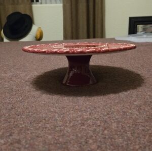 Russ Cake Stand In Red 4in Tall